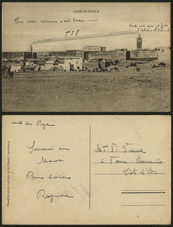 Morocco Old Postcard KASBAH-TADLA Mosque TSF - Panorama