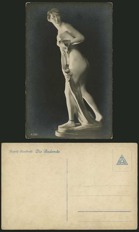 Rudolf Kaesbach - Die Badende Bather Old Postcard Girl German Fine Art Sculpture