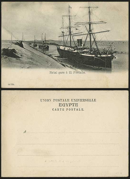 Egypt Old Postcard Steam Ships NATAL GARE a EL FERDANE Steamer