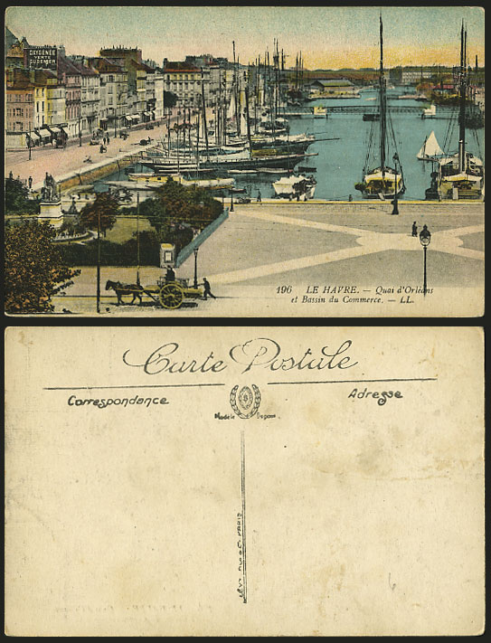LE HAVRE LL196 Old Postcard Quai Orlean Bassin Commerce