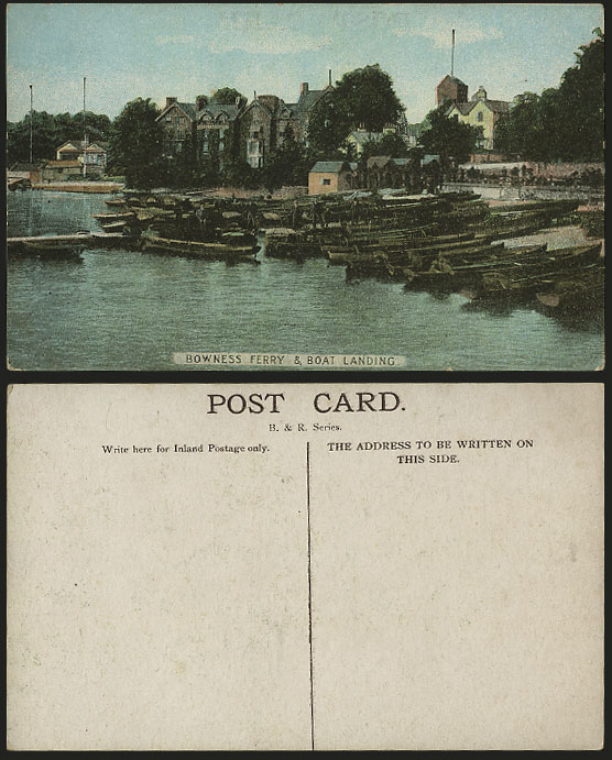 BOWNESS FERRY & BOAT LANDING Boats Cumbria Old Postcard