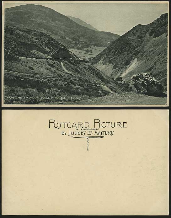 N. Wales Old Judges' Postcard - SYCHNANT PASS Panorama