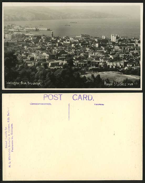 New Zealand Old R.P. Postcard WELLINGTON from BROOKLYN