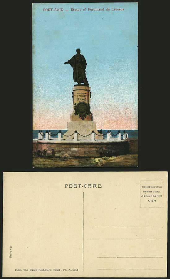 Egypt Old Postcard PORT SAID - Ferdinand de Lesseps