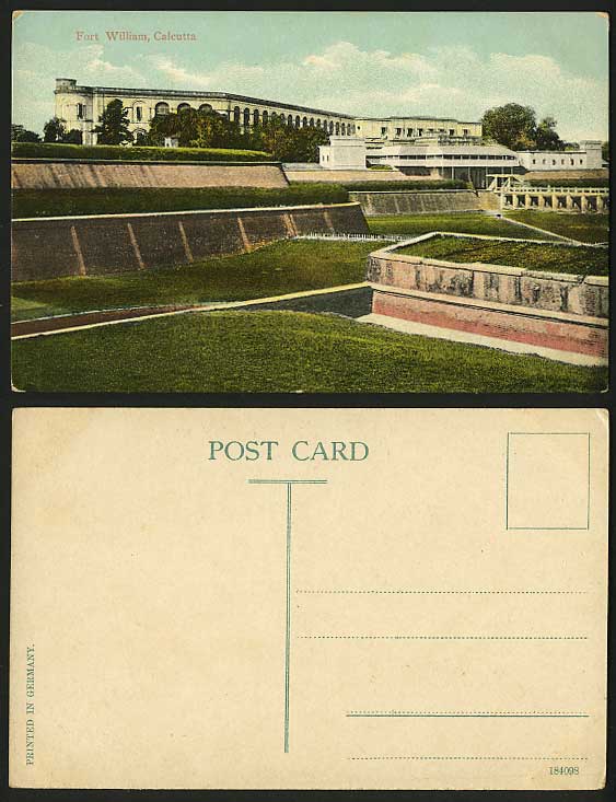 India Old Color Postcard Calcutta Fort William Panorama