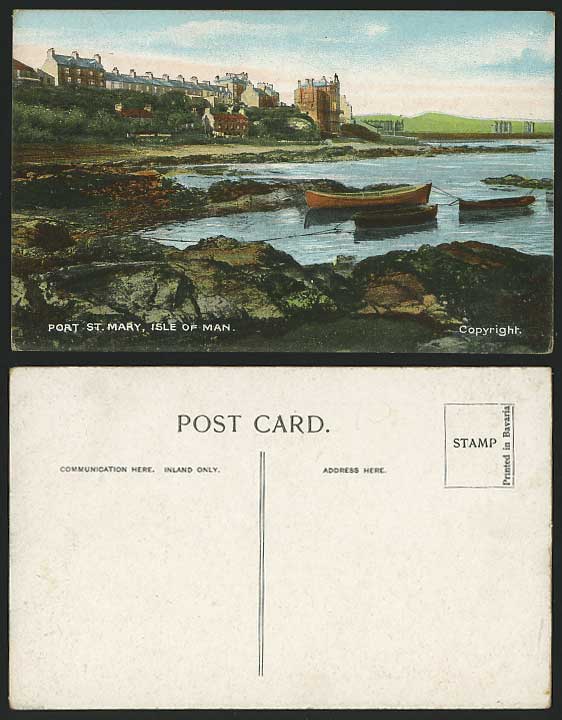 Isle of Man Old Postcard Douglas, PORT ST. MARY & Boats