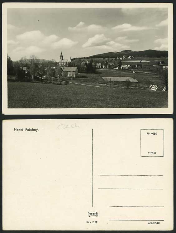 Czechoslovakia Horni Polubny Panorama Old R.P. Postcard