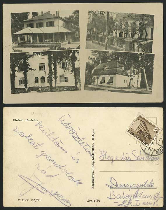 Hungary 1930 Old Real Photo Postcard Siofoki Reszletek
