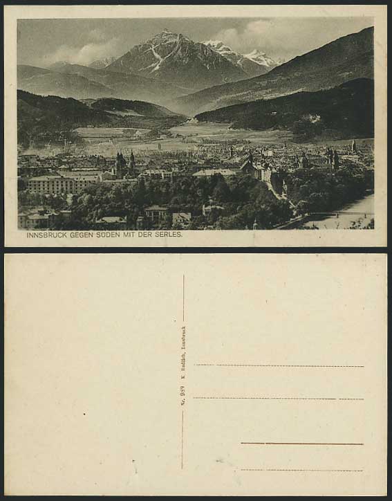 Austria Old Postcard INNSBRUCK Gegen Suden - Der SERLES