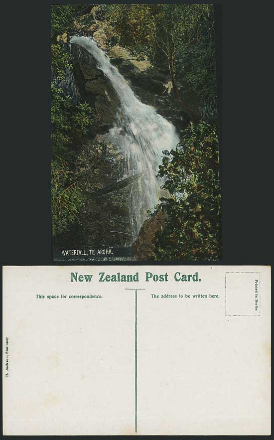 New Zealand Old Colour Postcard - TE AROHA - Waterfall