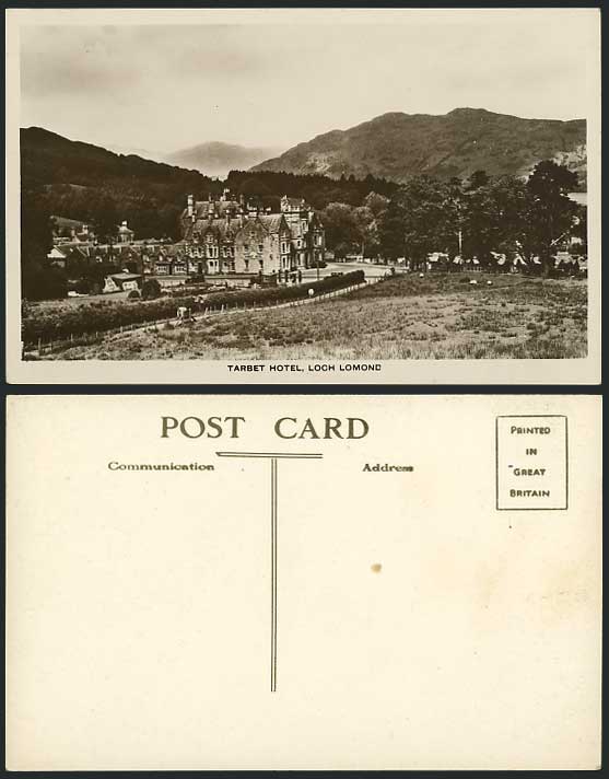 TARBET HOTEL LOCH LOMOND Dunbartonshire Old RP Postcard