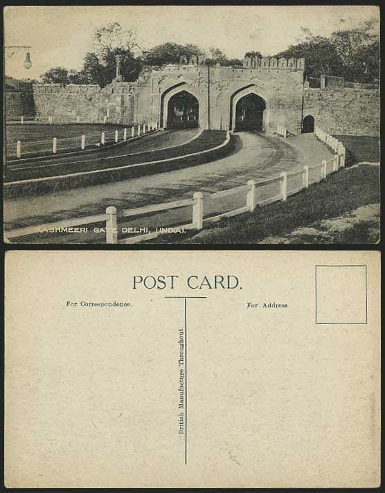 India Old Postcard Kashmeeri Kashmir Gate Delhi Streets
