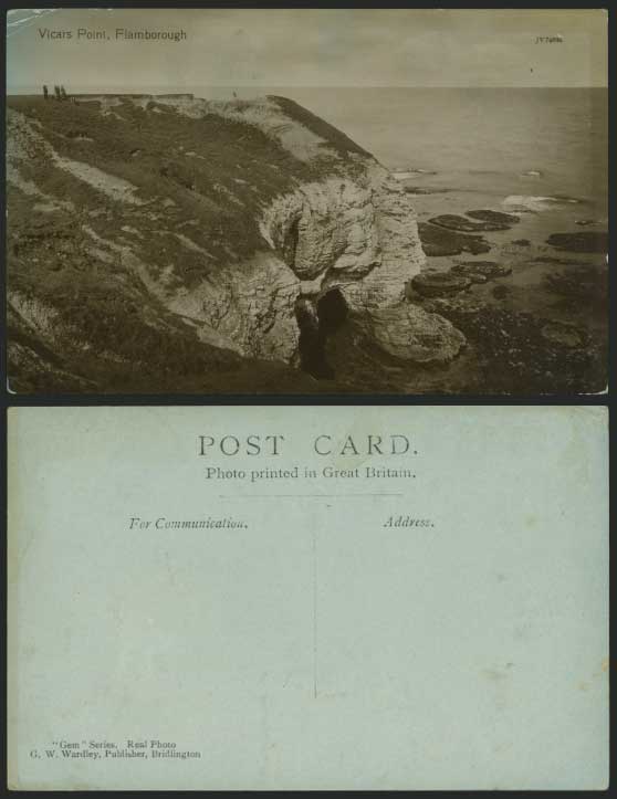 Yorkshire Old Postcard VICARS POINT Flamborough Cliffs