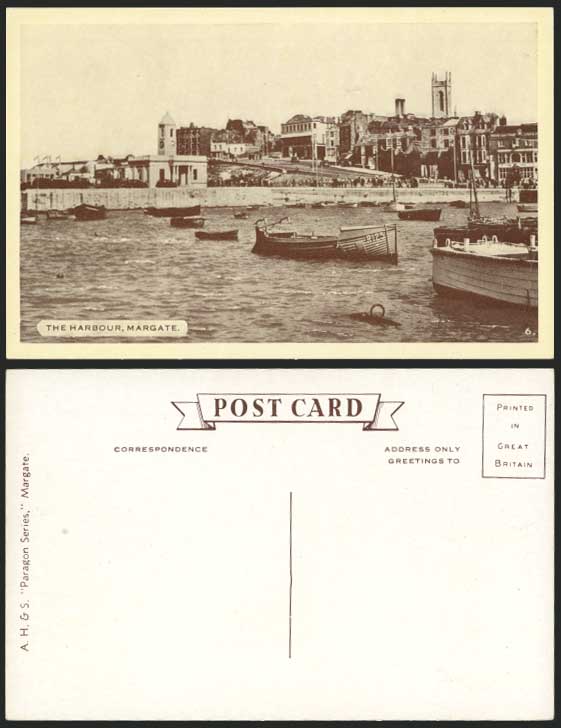 MARGATE Kent Old Postcard The Harbour Fishing Boats No6