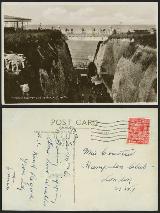 Newgate Gapway & Bridge Cliftonville 1927 Old Postcard