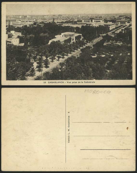 CASABLANCA Old Postcard Vue Prise Cathedrale Cathedral