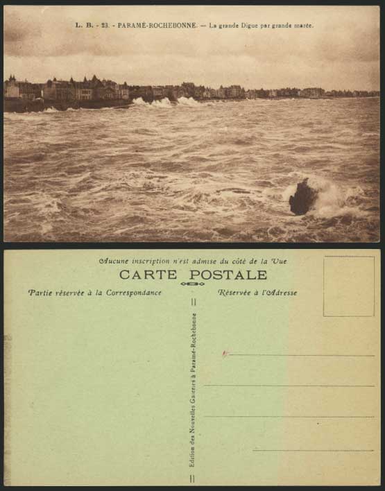 PARAME-ROCHEBONNE Rough Sea Old Postcard - Grande Digue