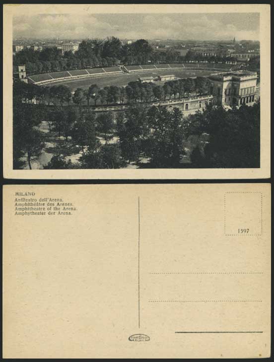 Milano Old Postcard FOOTBALL STADIUM Amphitheatre Arena