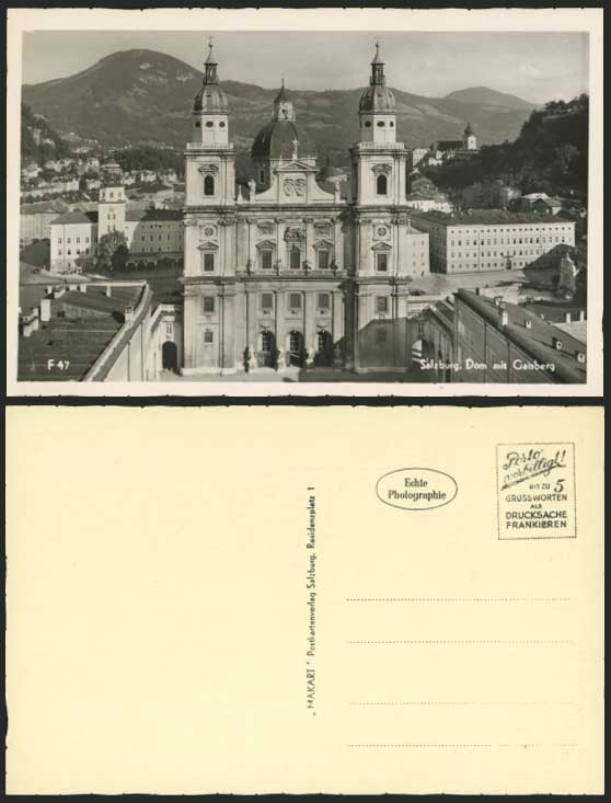 Austria Old Postcard SALZBURG - Dom mit Gaisberg Church