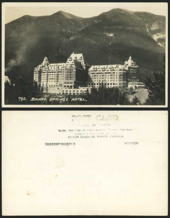 Canada Old Real Photo Postcard BANFF Springs Hotel Alta