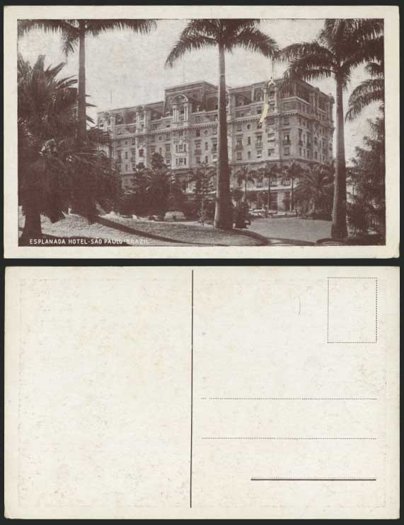 Brazil Old Postcard ESPLANADA HOTEL Sao Paulo Palm Tree