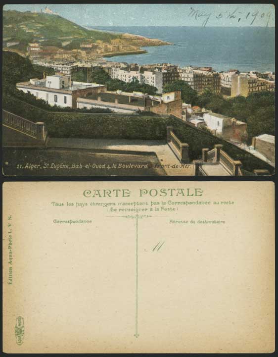 St. Alger St Eugene BAB-EL-OUED Boulevard 1909 Postcard