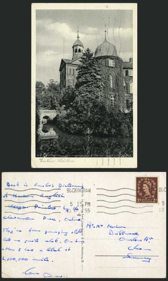 Germany Eutin Schloss Castle Bridge 1955 Old Postcard