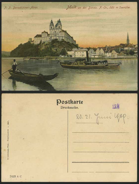 P.P. Benedictiner Abtei MELK Donau Seehohe Old Postcard