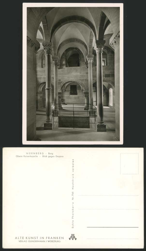 Nuremberg Burg Obere Kaiserkapelle, Empore Old Postcard