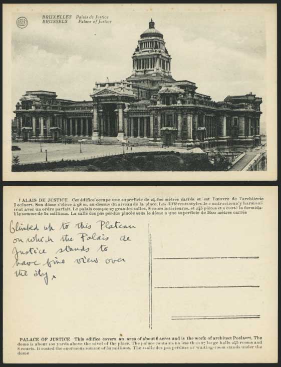 Bruxelles Old B/W Postcard Law Courts Palace of Justice
