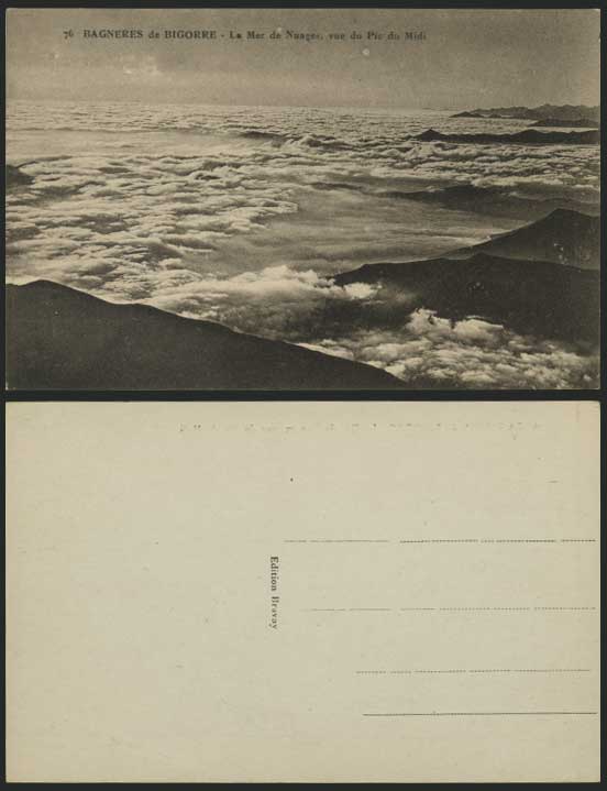BAGNERES-DE-BIGORRE Old Postcard Mer Nuages Pic du Midi
