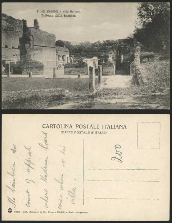 TIVOLI Old Postcard Roma Villa Adriana Tribuna Basilica