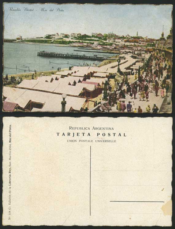 Argentina Old Postcard Rambla Bristol - Mar del Plata