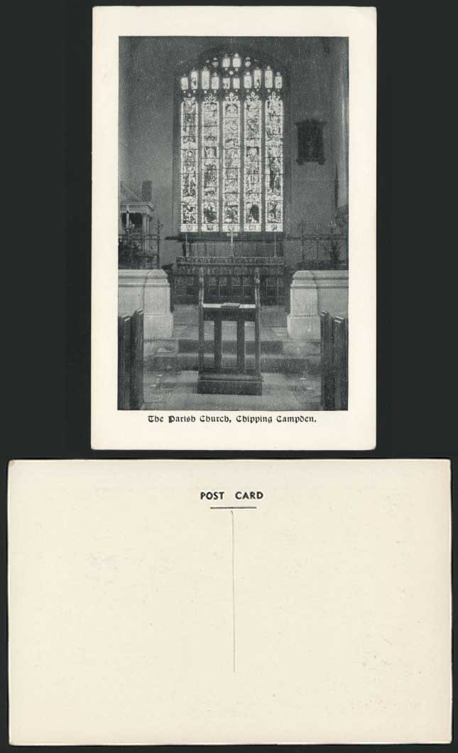 CHIPPING CAMPDEN Church - Stained Glass Window Postcard
