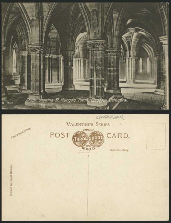 Glasgow Cathedral CRYPT - St. Mungo's Tomb Old Postcard