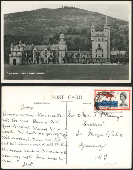 BALMORAL CASTLE, Royal Deeside 1965 Real Photo Postcard