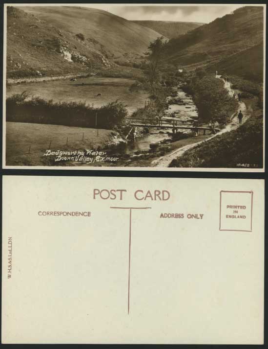 Exmoor Badgworthy Water Doone Valley Devon Old Postcard