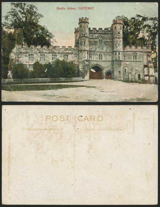 BATTLE ABBEY - Gateway Gate Sussex Old Colour Postcard