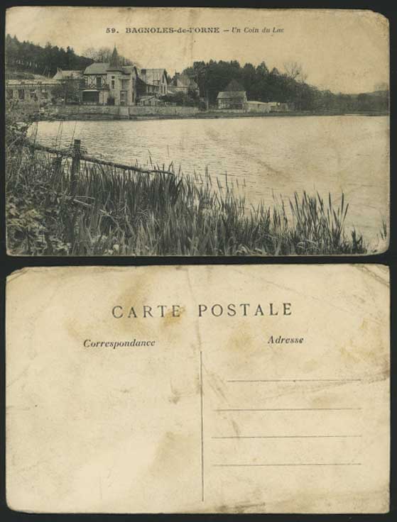 BAGNOLES-DE-L'ORNE Old Postcard Lake & Antiquites Shop