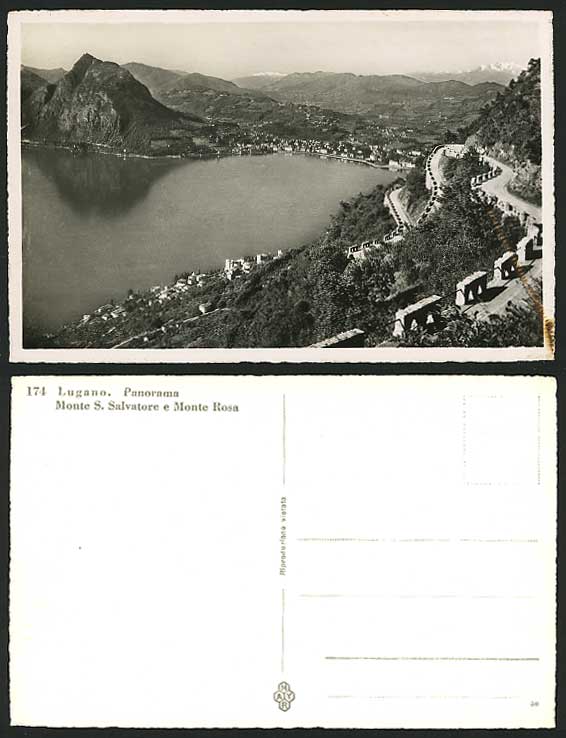 Italy Lugano Old RP Postcard Monte S. Salvatore e Rosa