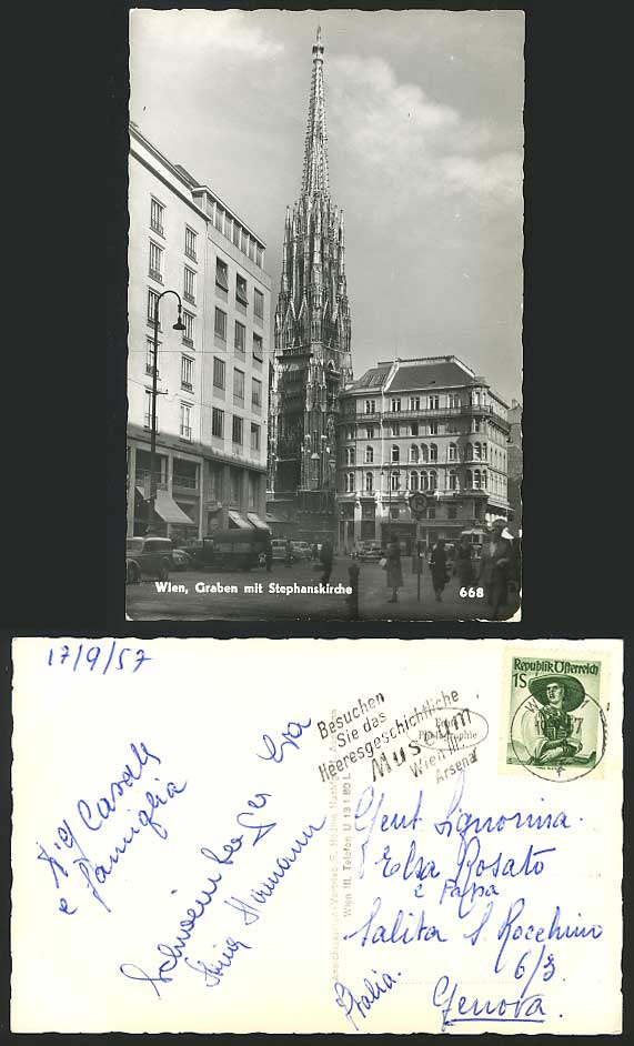 Austria 1957 Old RP Postcard Wien Graben Stephanskirche