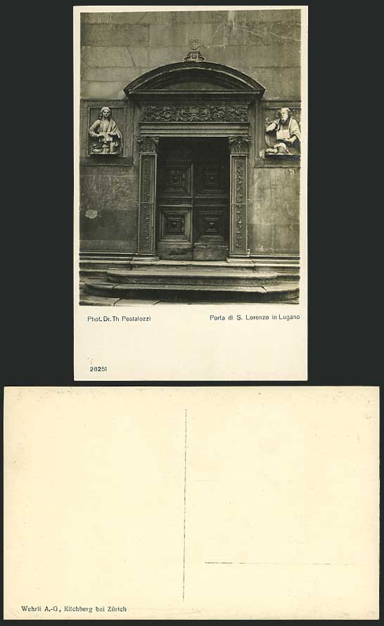 Swiss Old Real Photo Postcard Porta S Lorenzo in Lugano