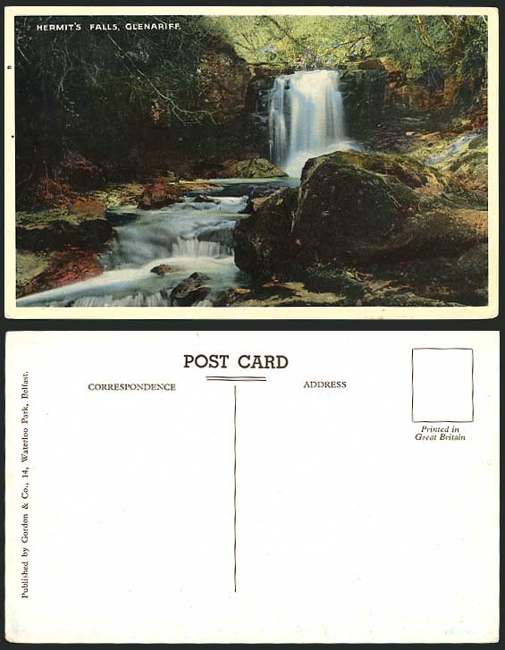 Antrim GLENARIFF Old Postcard Hermit's Falls Waterfalls