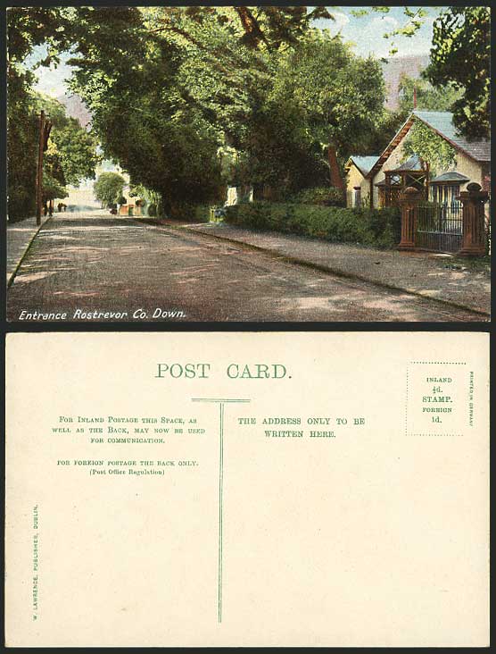 Northern Ireland Down Old Postcard - Entrance ROSTREVOR