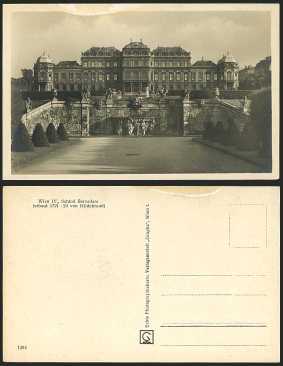 Austria Old Postcard Wien IV. Schloss Belvedere Castle