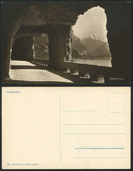 Swiss Old Postcard AXENSTRASSE Fluelen Bistenstock Lake