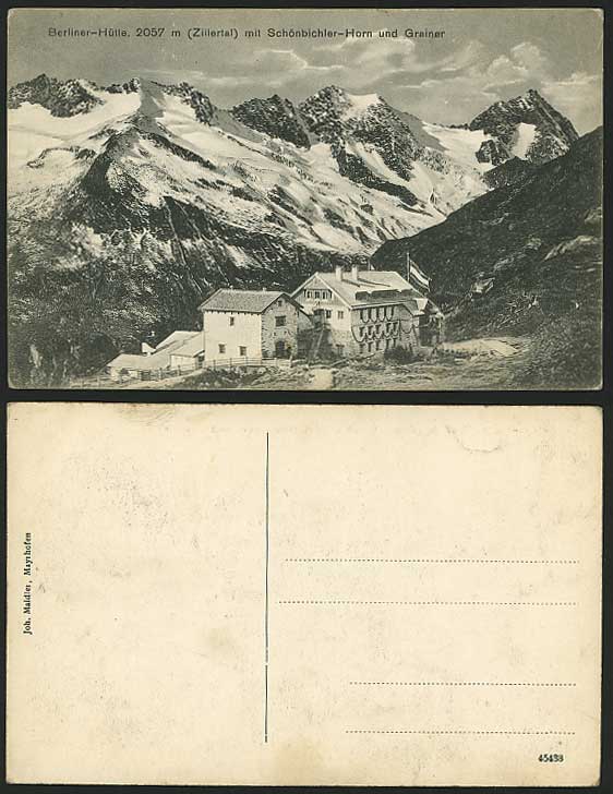 Berliner-Huette Schonbichler-Horn, Grainer Old Postcard