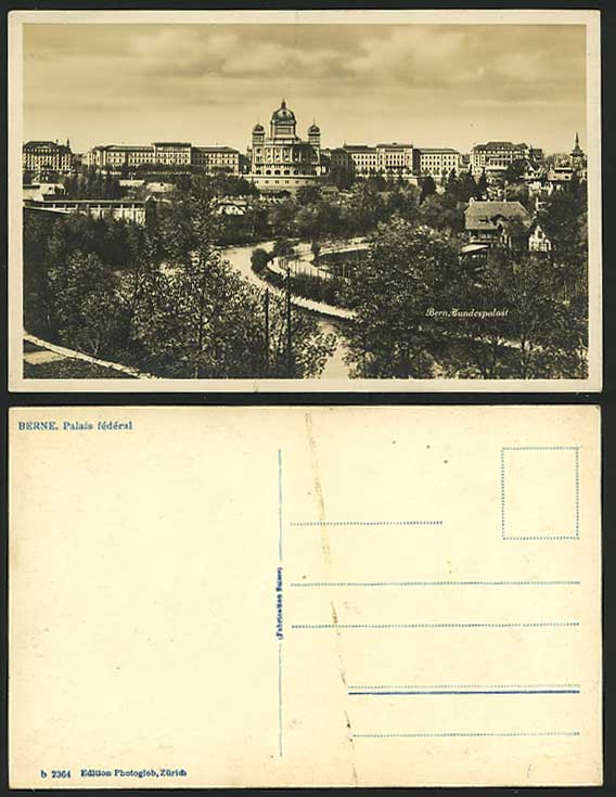 Swiss Old RP Postcard Bern Bundespalast, Federal Palace