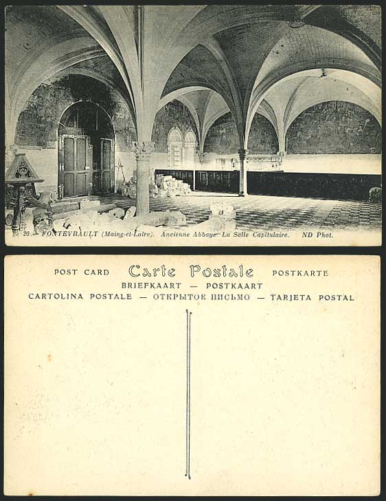 Fontevrault Abbey France Old Postcard Salle Capitulaire