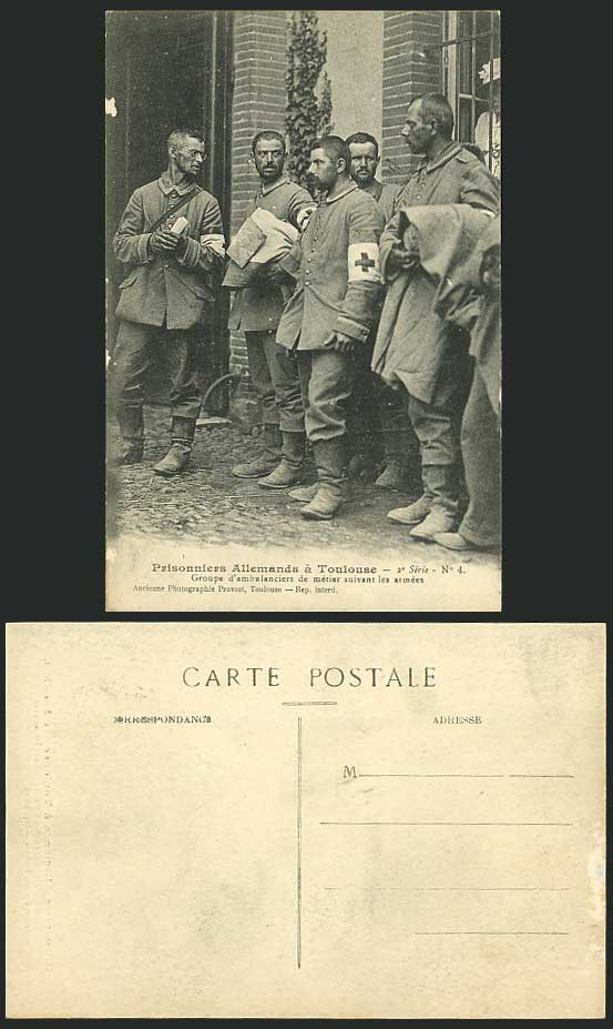 WW1 RED CROSS, German Prisoners of War POW Old Postcard